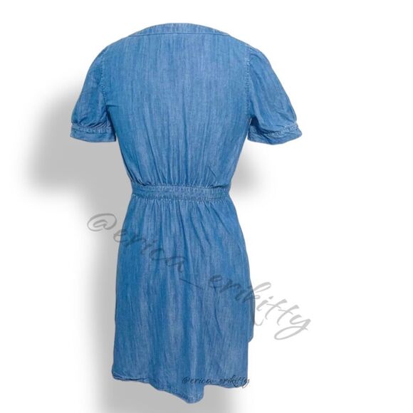 Philosophy Lightweight Denim Midi Knee Length Button Down Dress - Picture 8 of 10